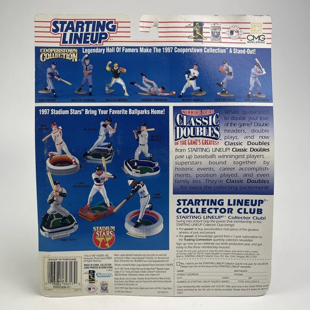 Starting Lineup Classic Doubles action figures Mickey Mantle Roger Maris 1997 NY